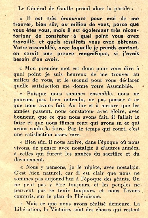 Discours du général de Gaulle du 4/04/1954