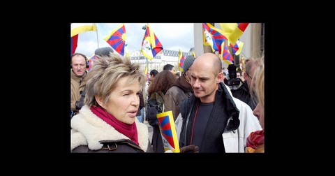 Soutiens au Tibet: Véronique Jannot et Bernard Campan