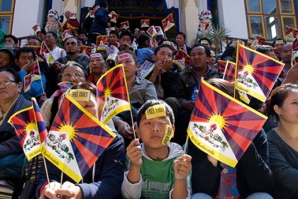 Manifestation de soutiens au Tibet à Kathmandou