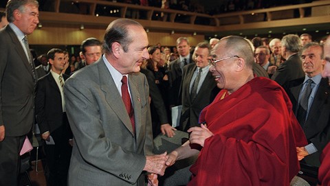 Dalaï lama et Jacques Chirac