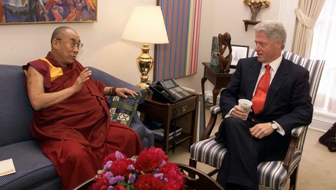 Dalaï lama et Bill Clinton